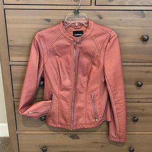 Like new express pink leather jacket - sz M